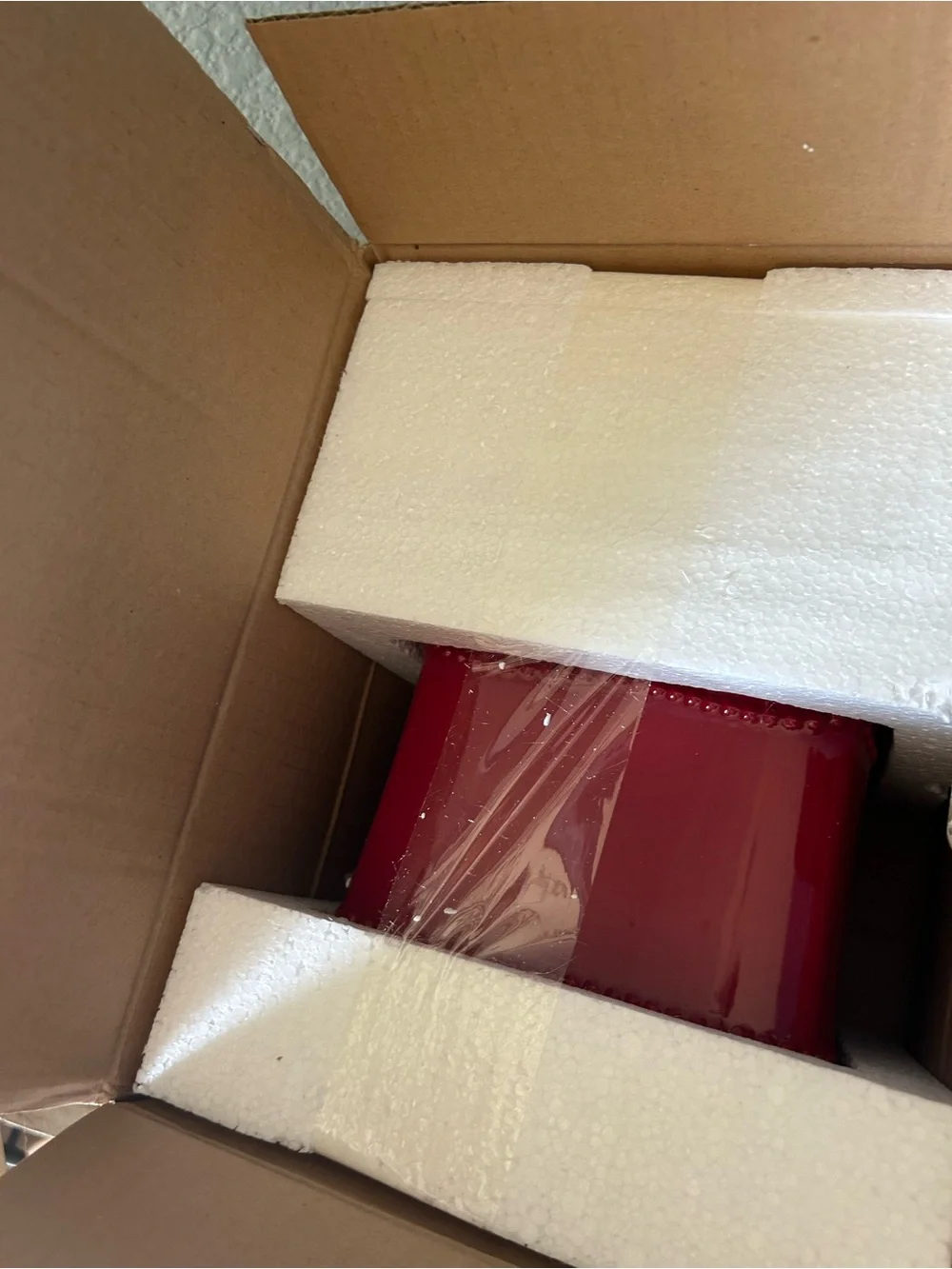 Princess House Pavilion Red small canister. New in box.